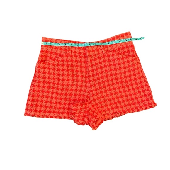 Zara Textured Houndstooth Shorts in Orange - Picture 8 of 8